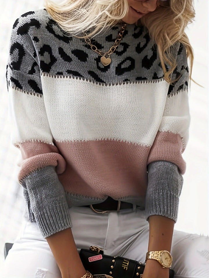 Lela | Sweater with Leopard Pattern