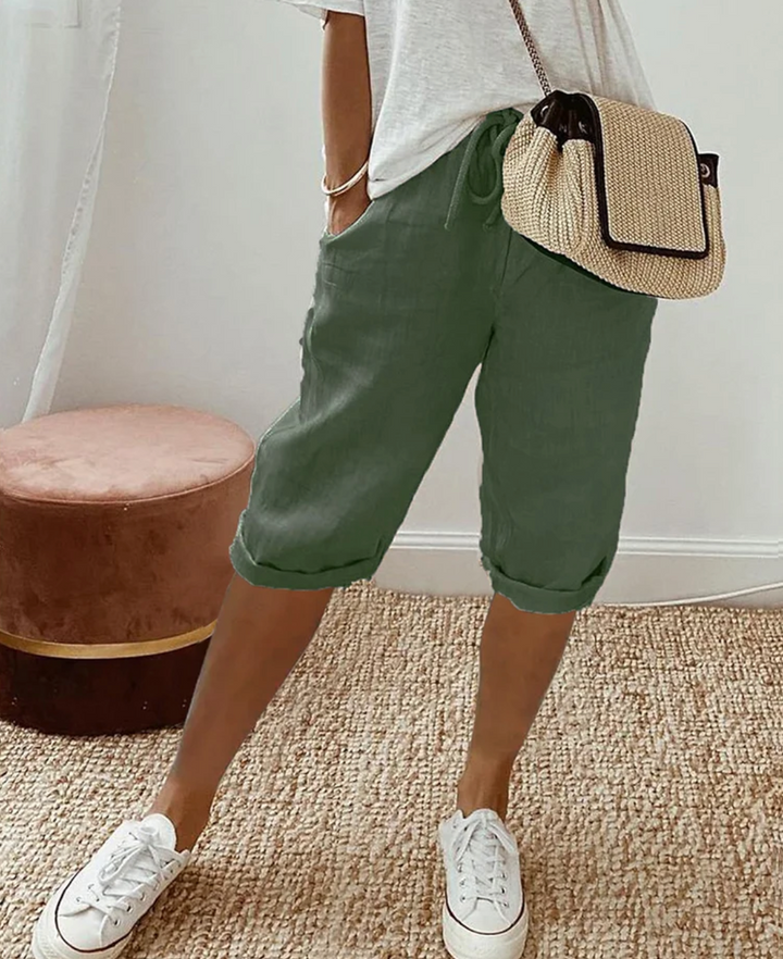 MADDY | KNEE-LENGTH LINEN SHORTS