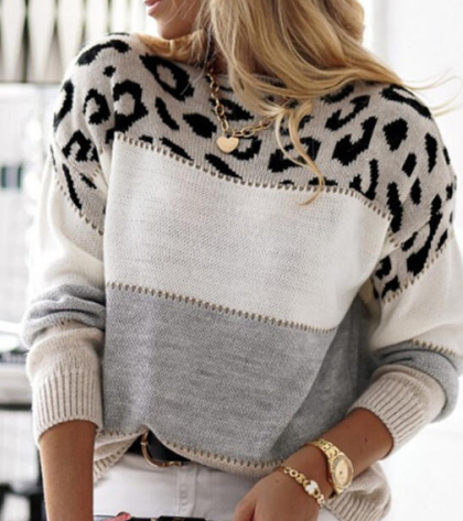 Lela | Sweater with Leopard Pattern