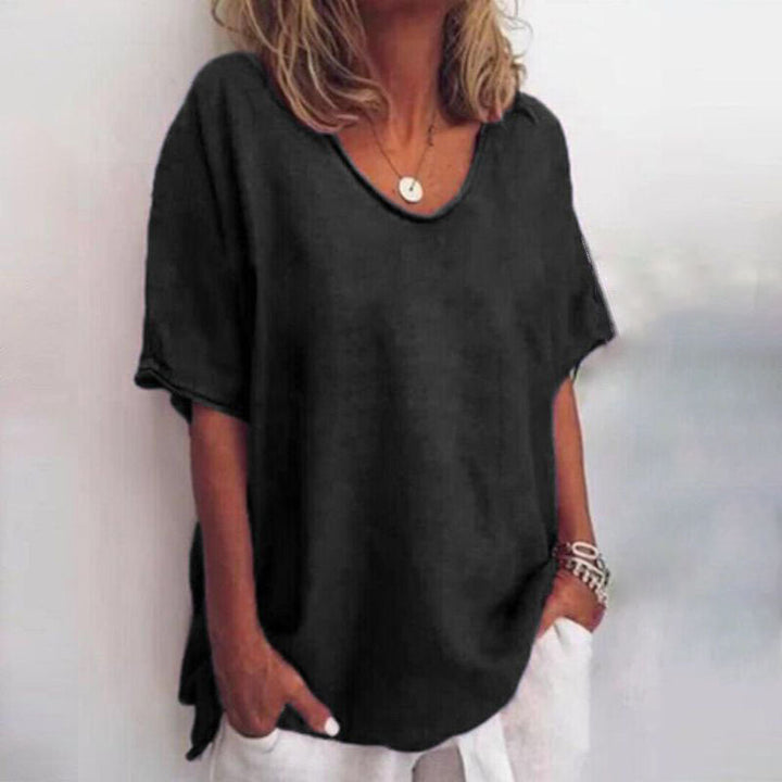 Ava | Crimped Half Sleeve T-Shirt - Versatile Women's Blouse